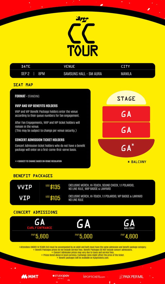 Yves Cosmic Crispy Tour Seat Plan
